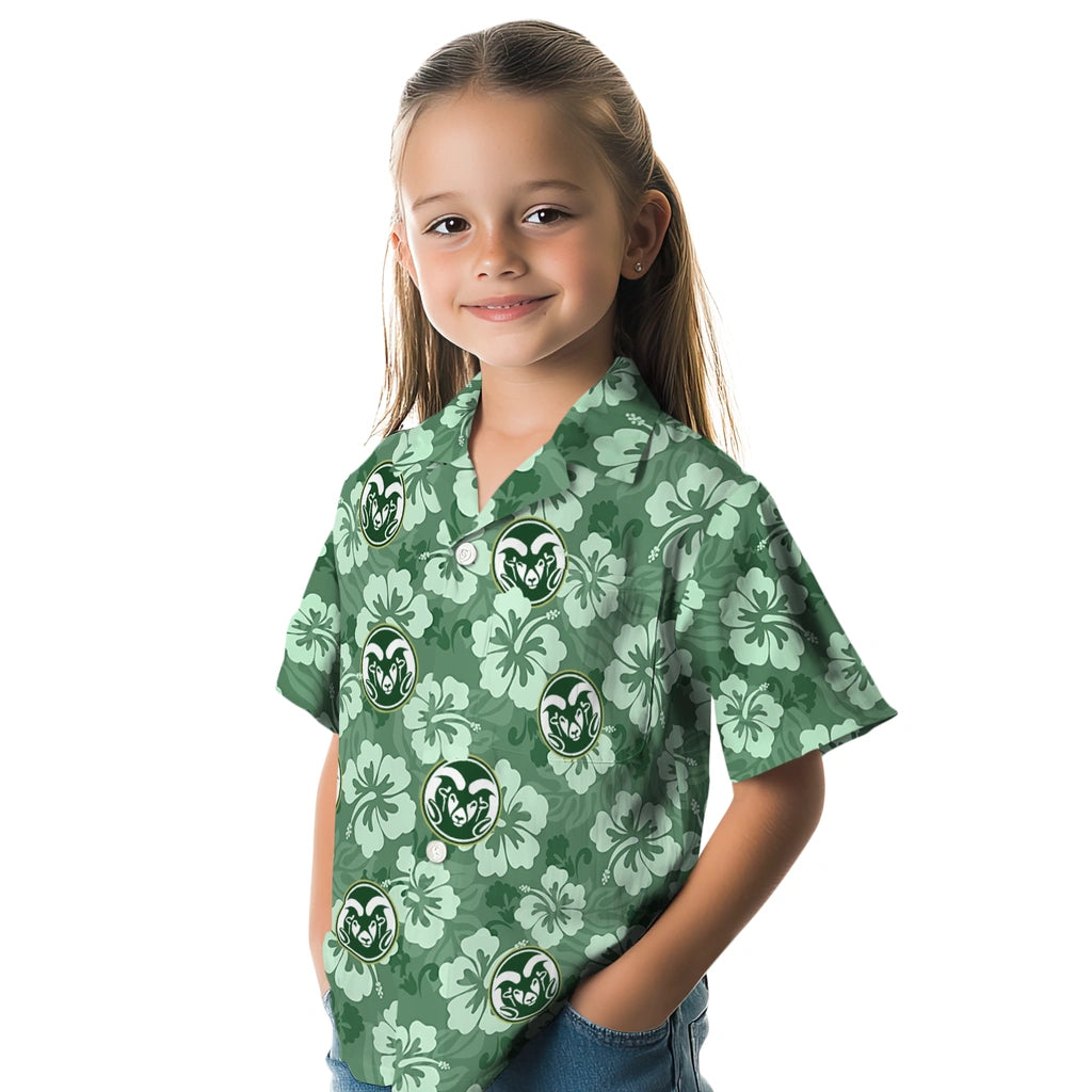 Colorado State Rams Hawaiian Shirt - Hibiscus Cluster | Moonbestprint