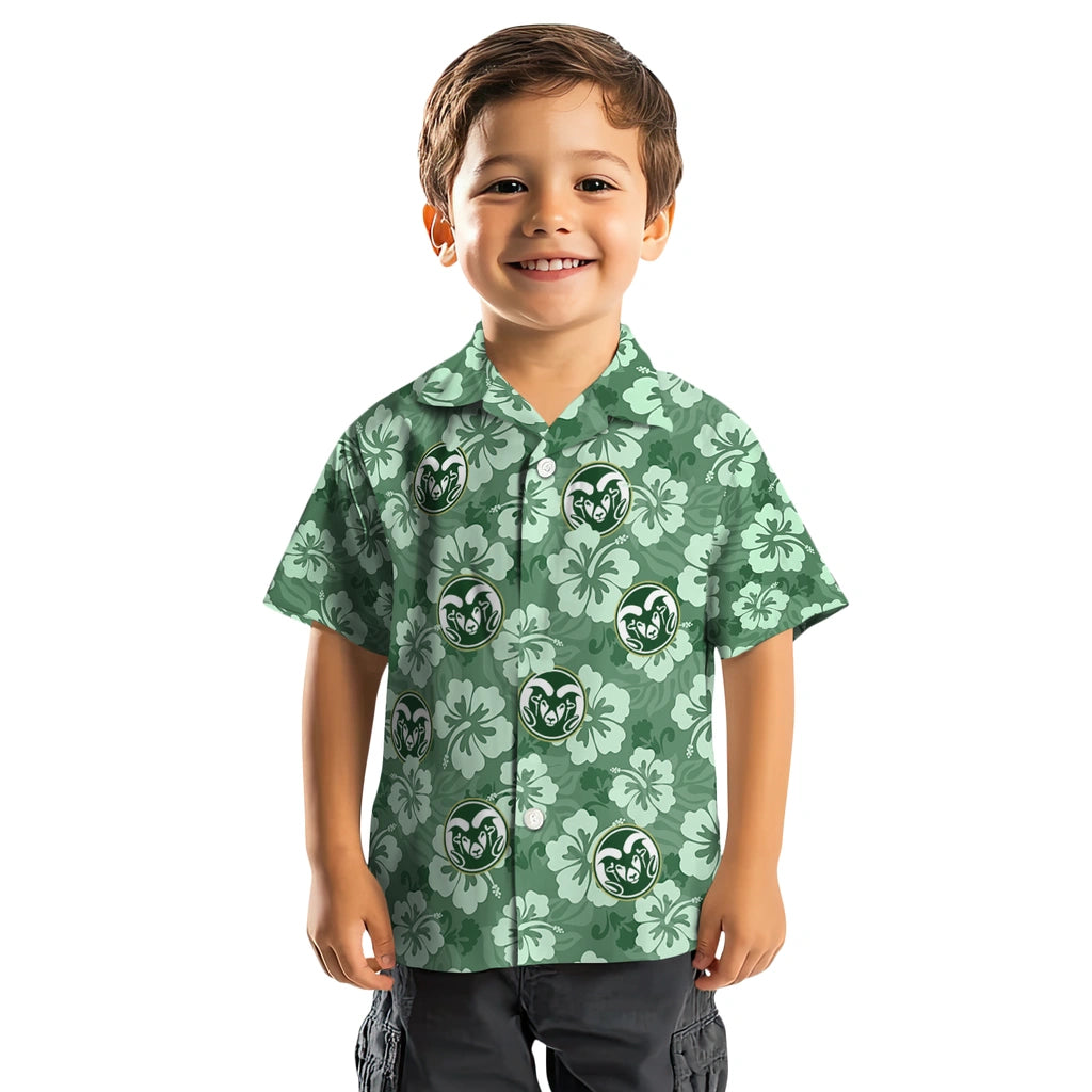 Colorado State Rams Hawaiian Shirt - Hibiscus Cluster | Moonbestprint