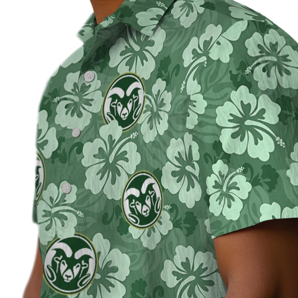 Colorado State Rams Hawaiian Shirt - Hibiscus Cluster | Moonbestprint