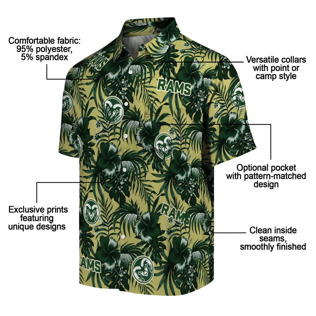 Colorado State Rams Hawaiian Shirt - Hibiscus Exotic | Moonbestprint