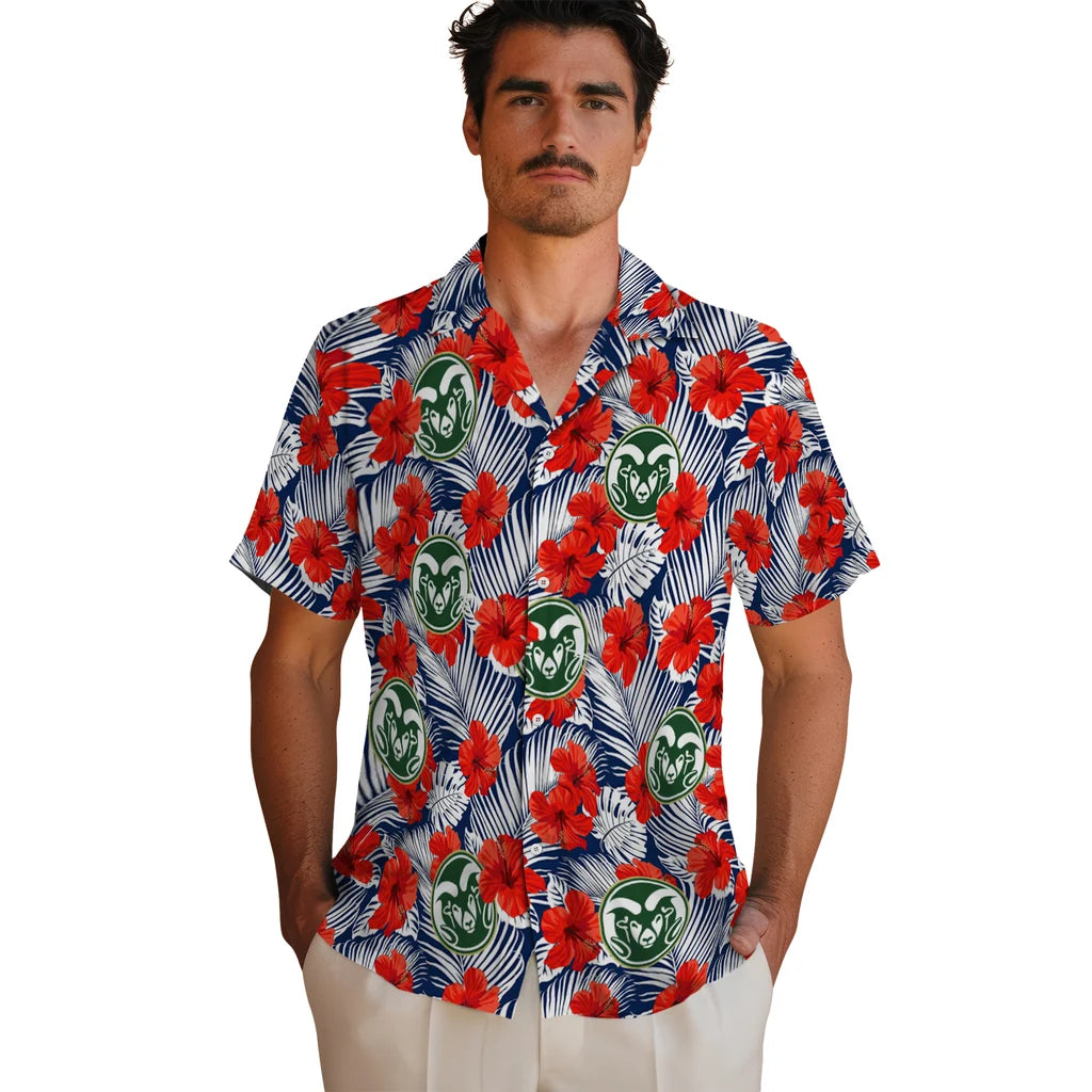Colorado State Rams Hawaiian Shirt - Hibiscus Fiesta | Moonbestprint