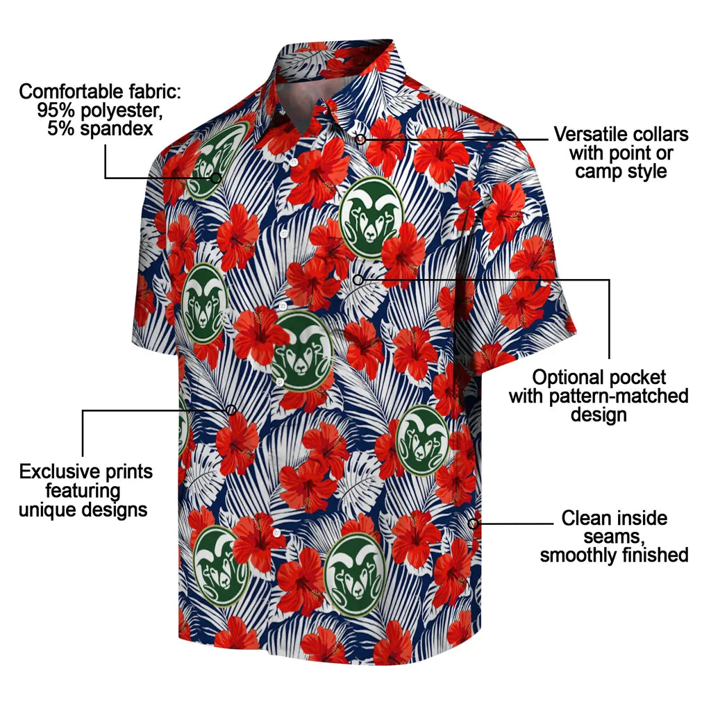 Colorado State Rams Hawaiian Shirt - Hibiscus Fiesta | Moonbestprint