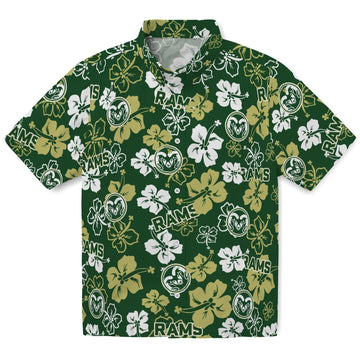 Colorado State Rams Hawaiian Shirt - Hibiscus Flower Design | Moonbestprint