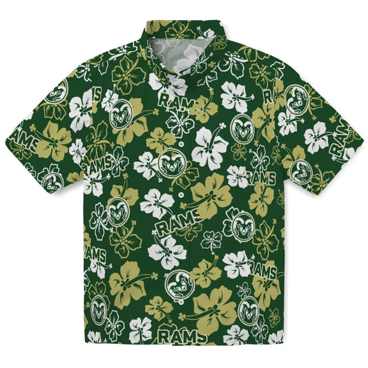 Colorado State Rams Hawaiian Shirt - Hibiscus Flower Design | Moonbestprint