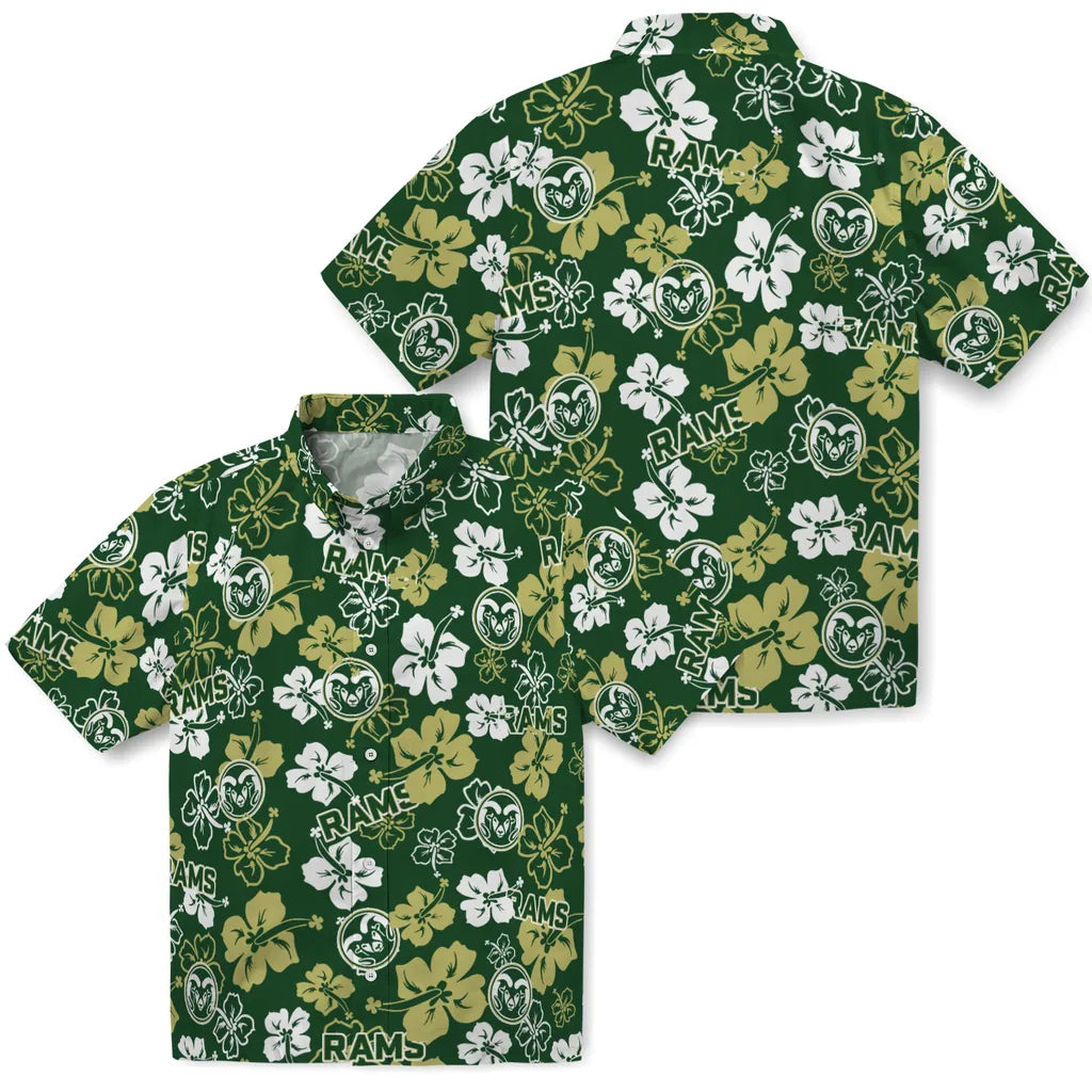 Colorado State Rams Hawaiian Shirt - Hibiscus Flower Design | Moonbestprint