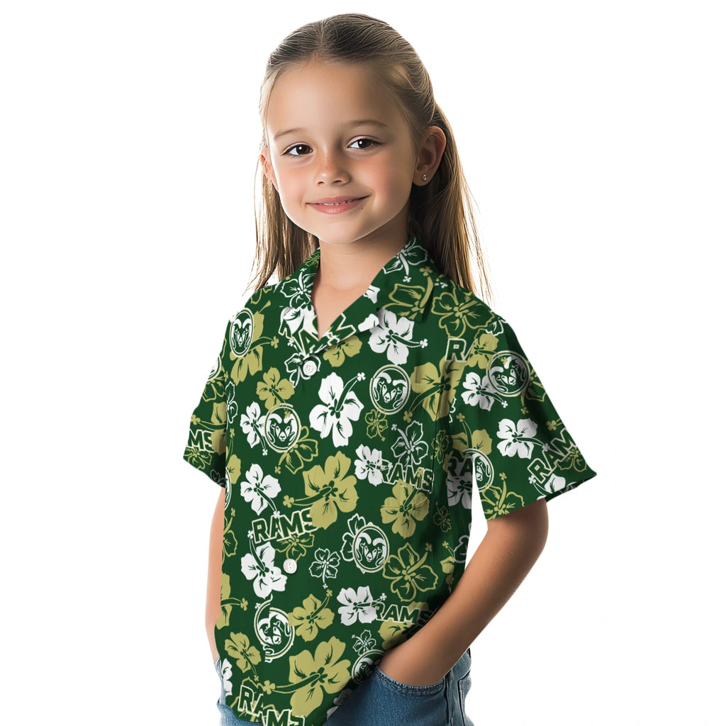 Colorado State Rams Hawaiian Shirt - Hibiscus Flower Design | Moonbestprint