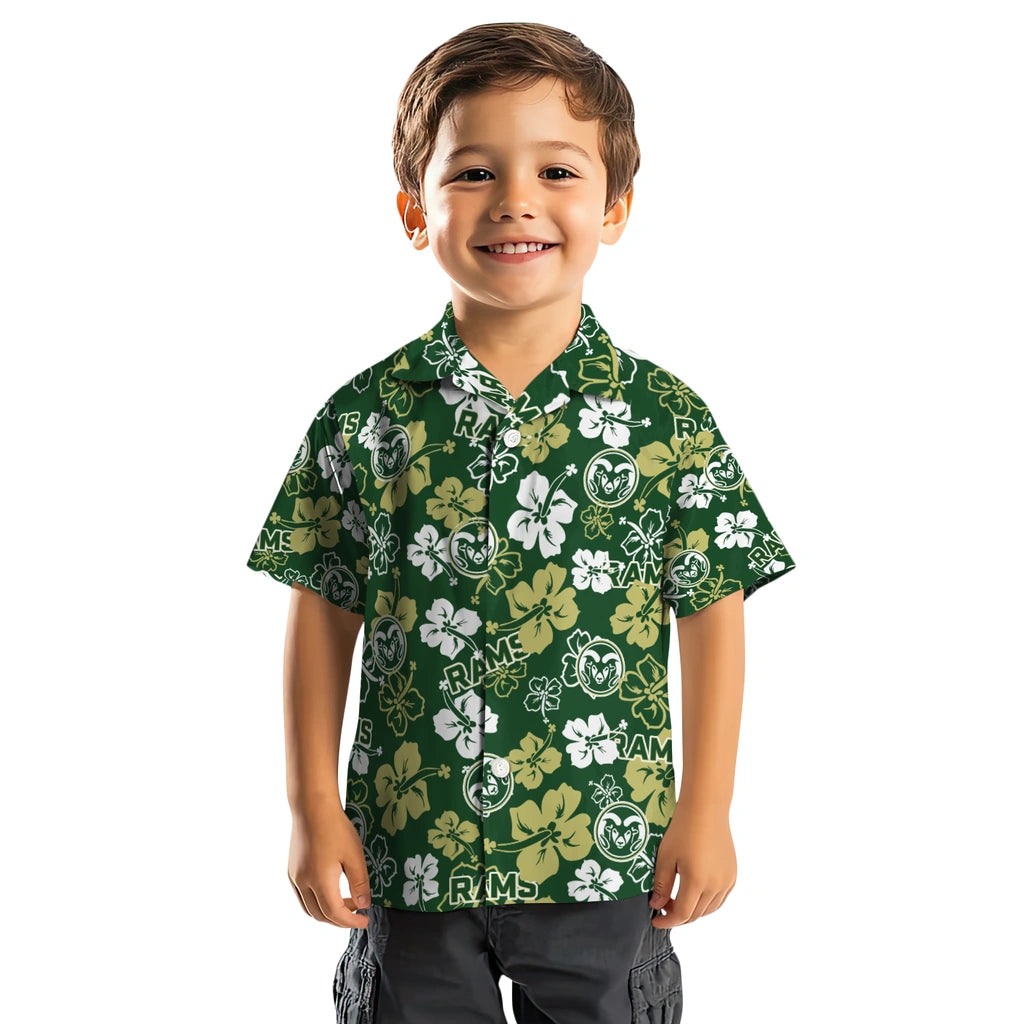 Colorado State Rams Hawaiian Shirt - Hibiscus Flower Design | Moonbestprint