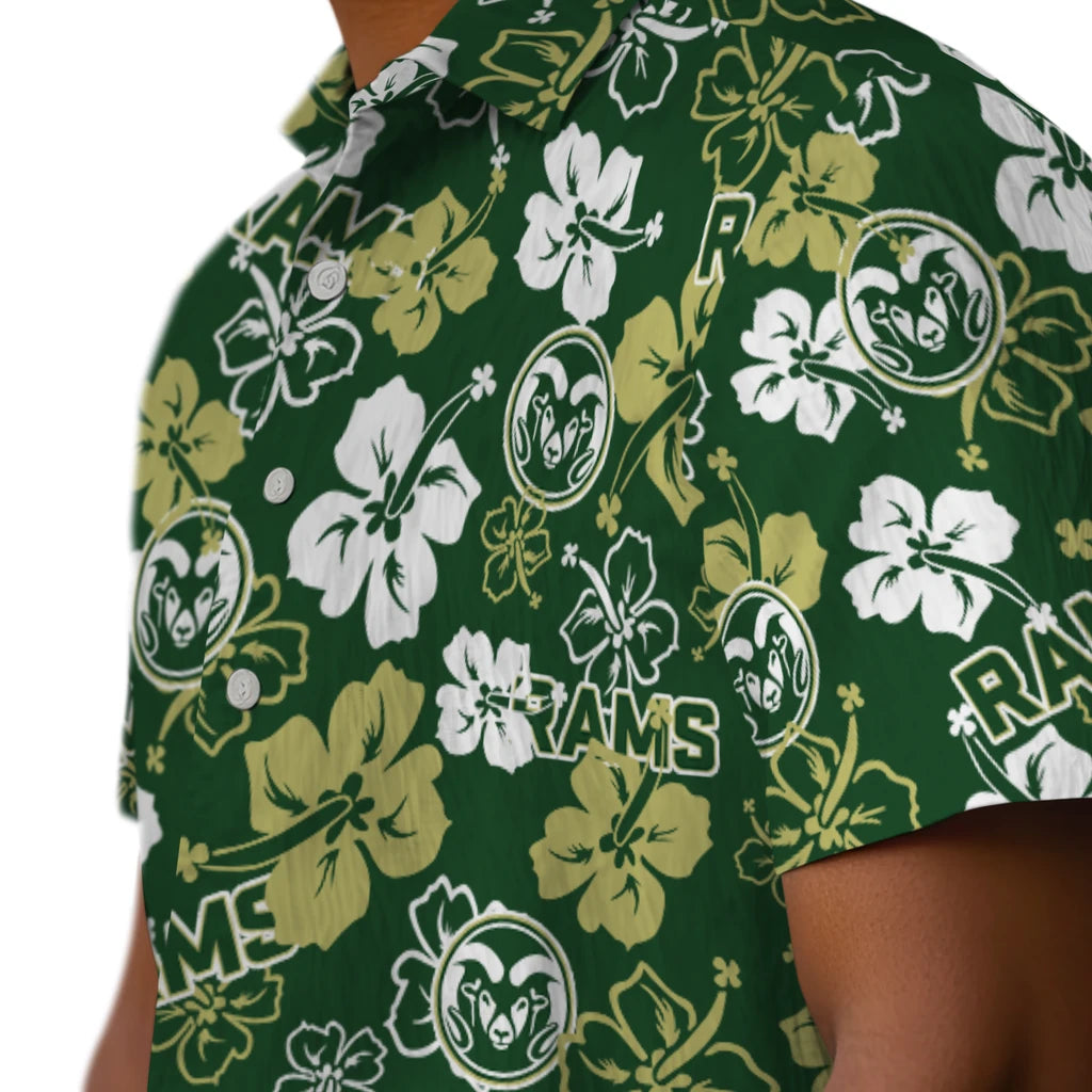 Colorado State Rams Hawaiian Shirt - Hibiscus Flower Design | Moonbestprint
