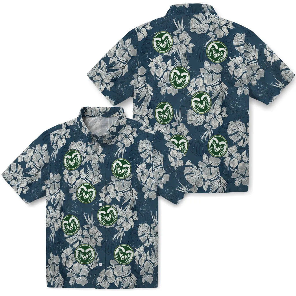 Colorado State Rams Hawaiian Shirt - Hibiscus Flowers | Moonbestprint