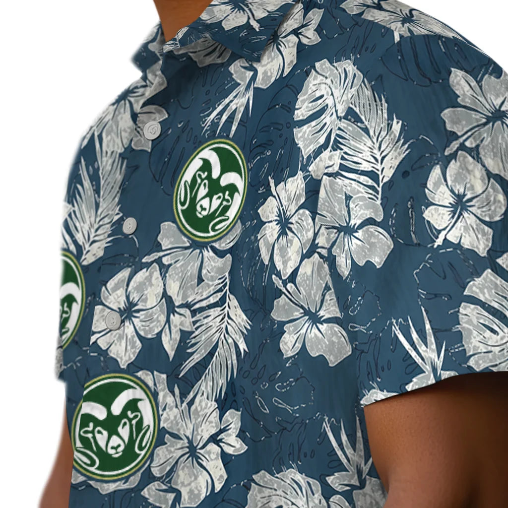 Colorado State Rams Hawaiian Shirt - Hibiscus Flowers | Moonbestprint