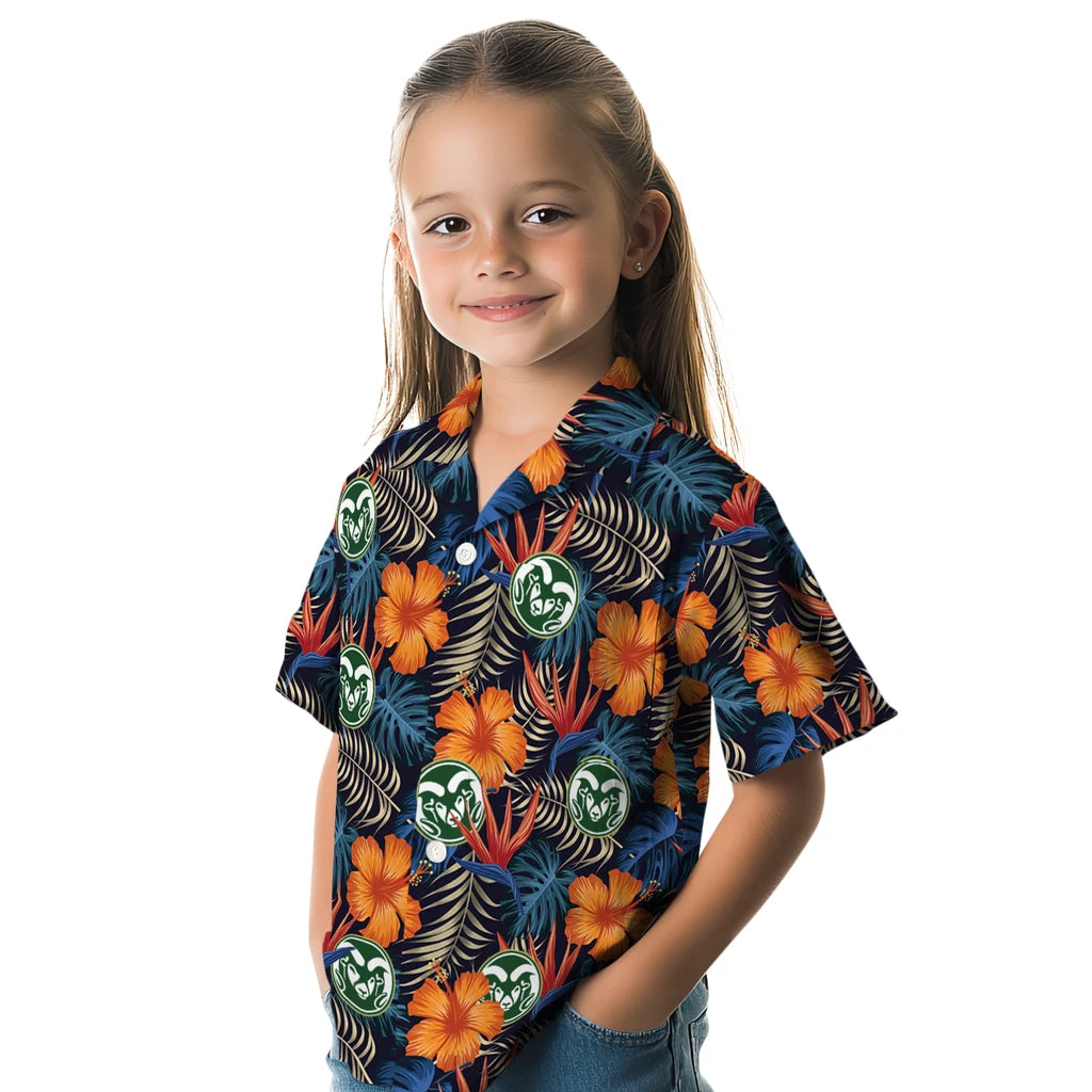 Colorado State Rams Hawaiian Shirt - Hibiscus Foliage | Moonbestprint