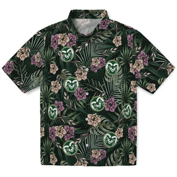 Colorado State Rams Hawaiian Shirt - Hibiscus Leaves Pattern | Moonbestprint