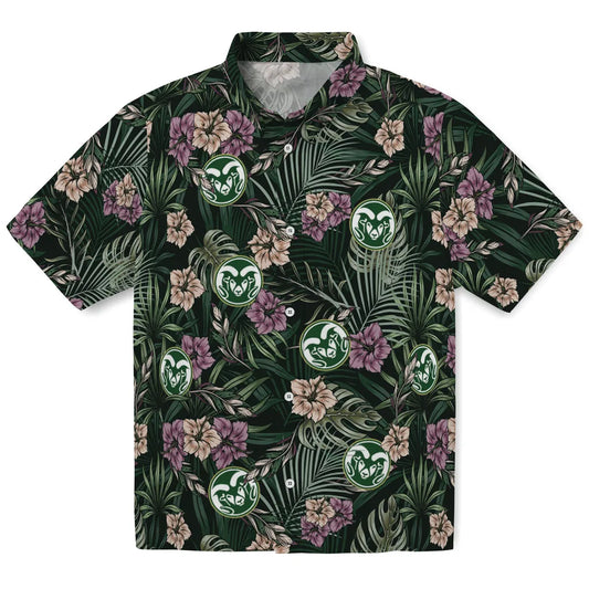 Colorado State Rams Hawaiian Shirt - Hibiscus Leaves Pattern | Moonbestprint