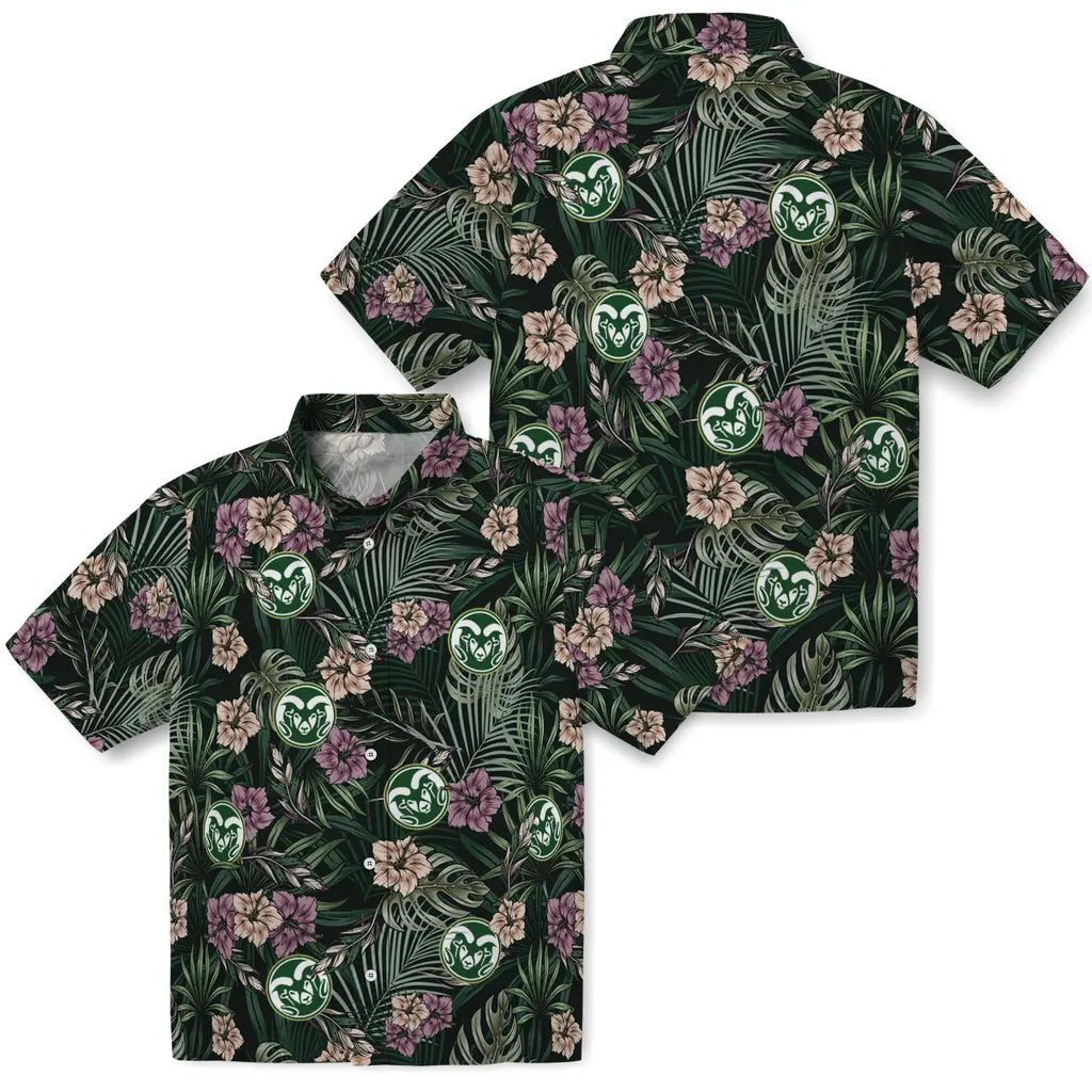 Colorado State Rams Hawaiian Shirt - Hibiscus Leaves Pattern | Moonbestprint