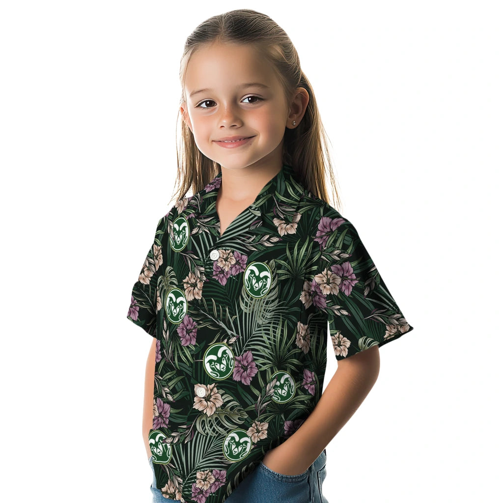 Colorado State Rams Hawaiian Shirt - Hibiscus Leaves Pattern | Moonbestprint