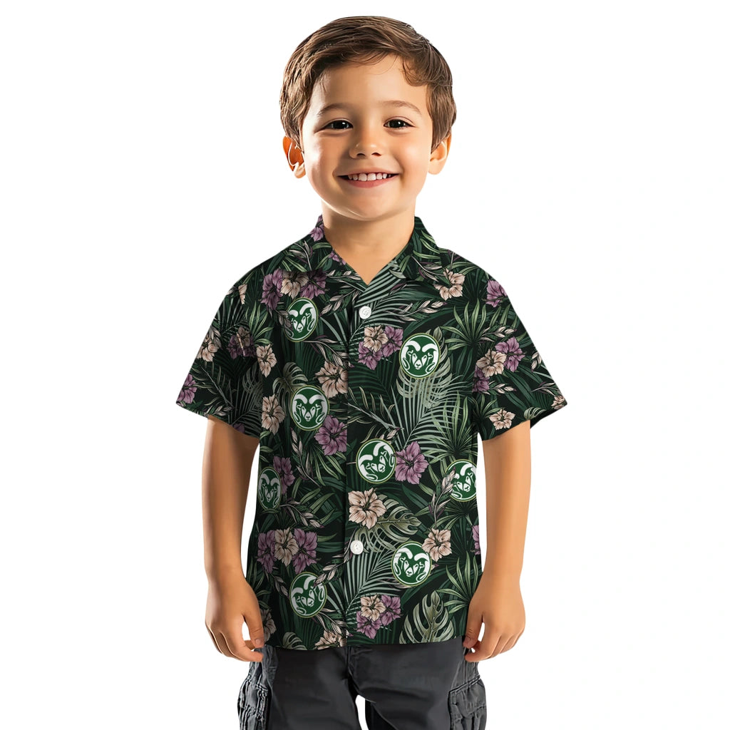 Colorado State Rams Hawaiian Shirt - Hibiscus Leaves Pattern | Moonbestprint