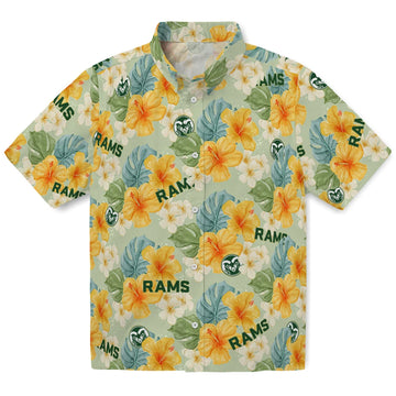 Colorado State Rams Hawaiian Shirt - Hibiscus Mood | Moonbestprint