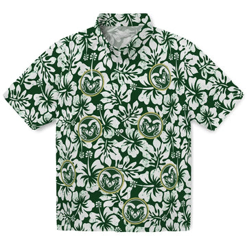 Colorado State Rams Hawaiian Shirt - Hibiscus Motif | Moonbestprint