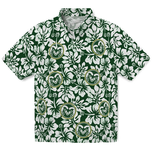 Colorado State Rams Hawaiian Shirt - Hibiscus Motif | Moonbestprint