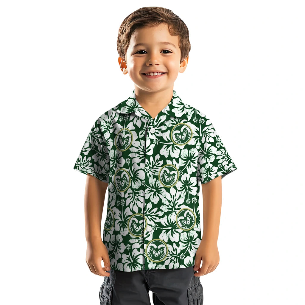 Colorado State Rams Hawaiian Shirt - Hibiscus Motif | Moonbestprint