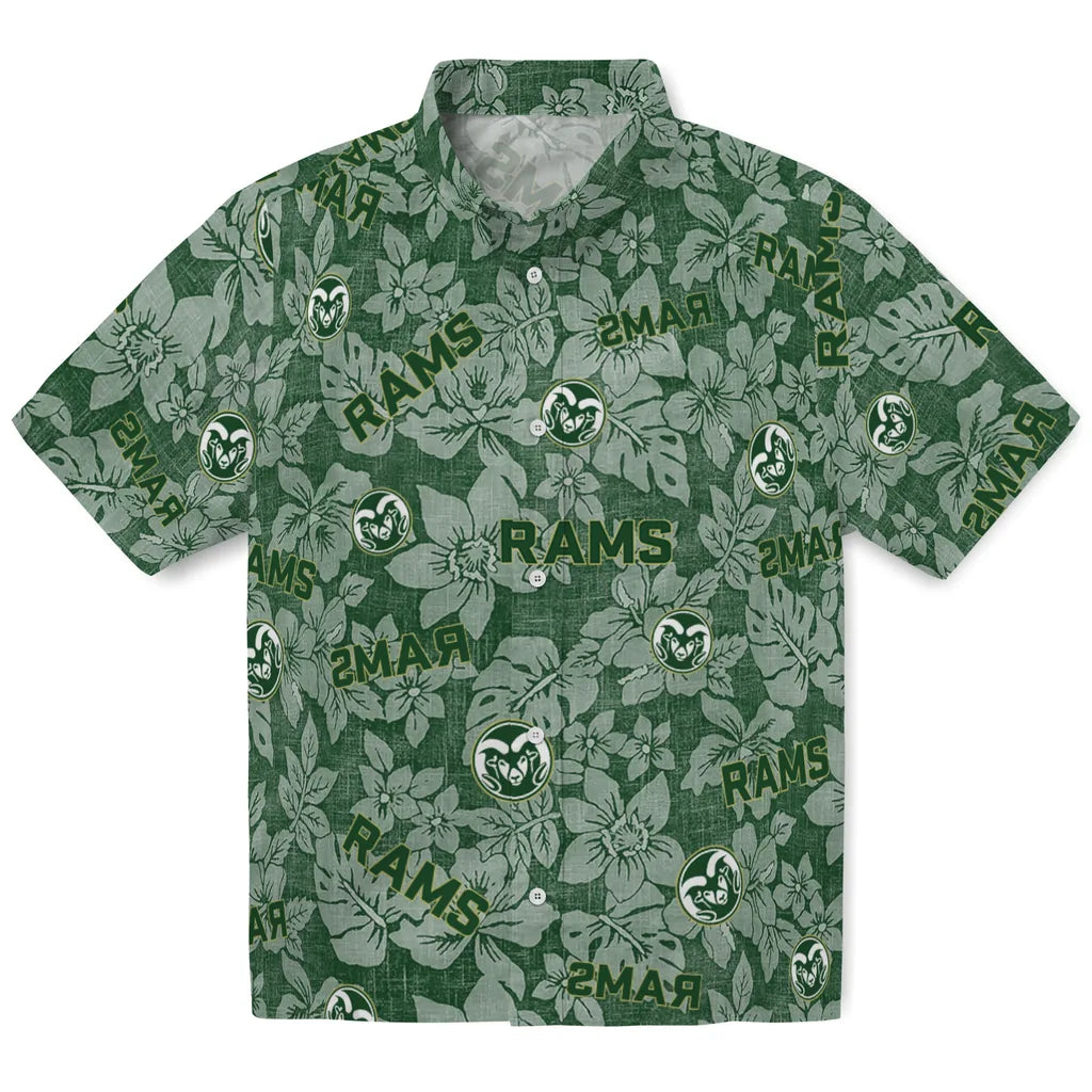 Colorado State Rams Hawaiian Shirt - Hibiscus Oasis | Moonbestprint