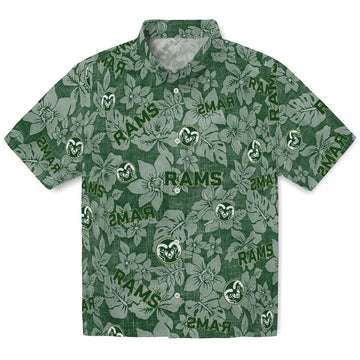 Colorado State Rams Hawaiian Shirt - Hibiscus Oasis | Moonbestprint