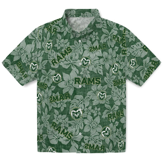 Colorado State Rams Hawaiian Shirt - Hibiscus Oasis | Moonbestprint