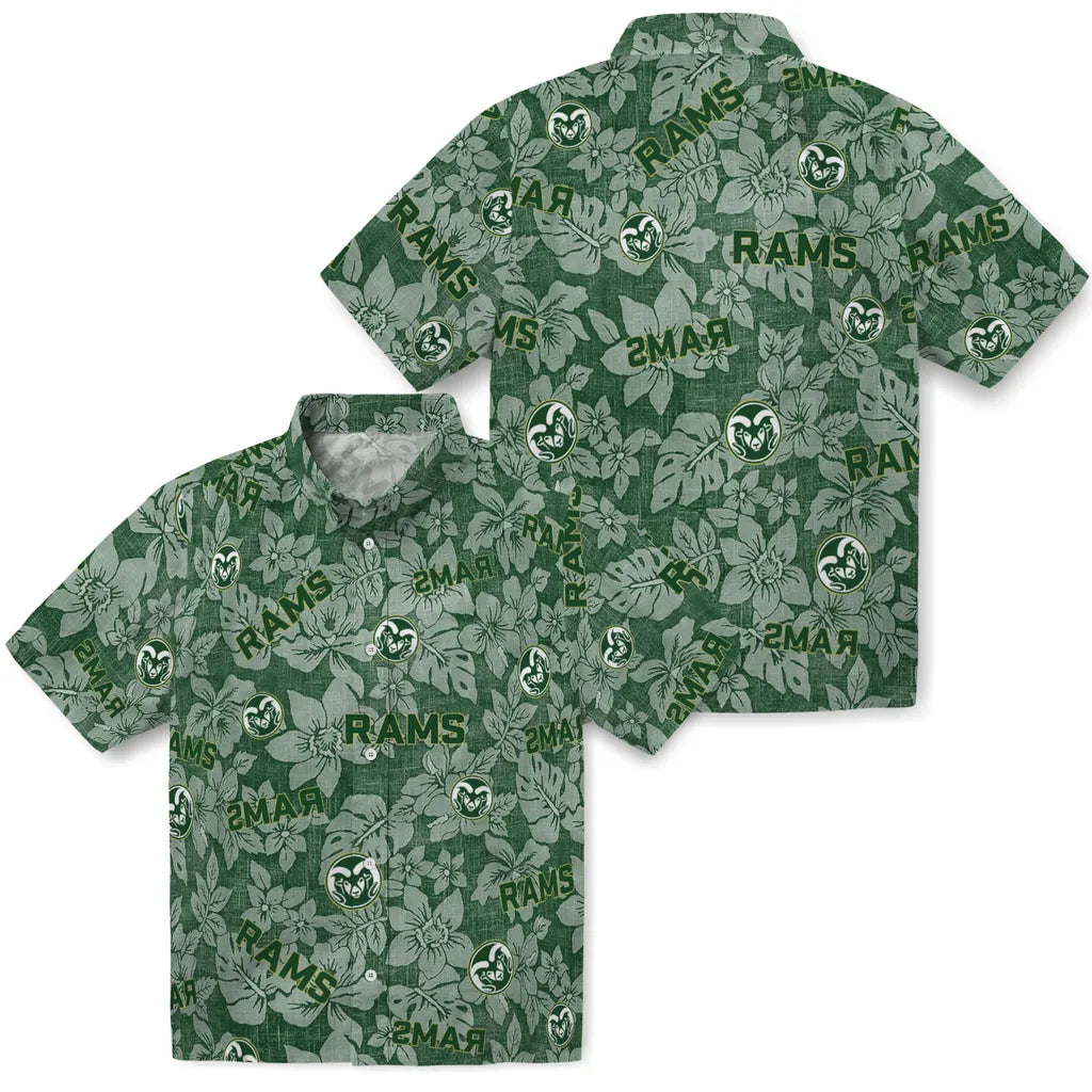Colorado State Rams Hawaiian Shirt - Hibiscus Oasis | Moonbestprint