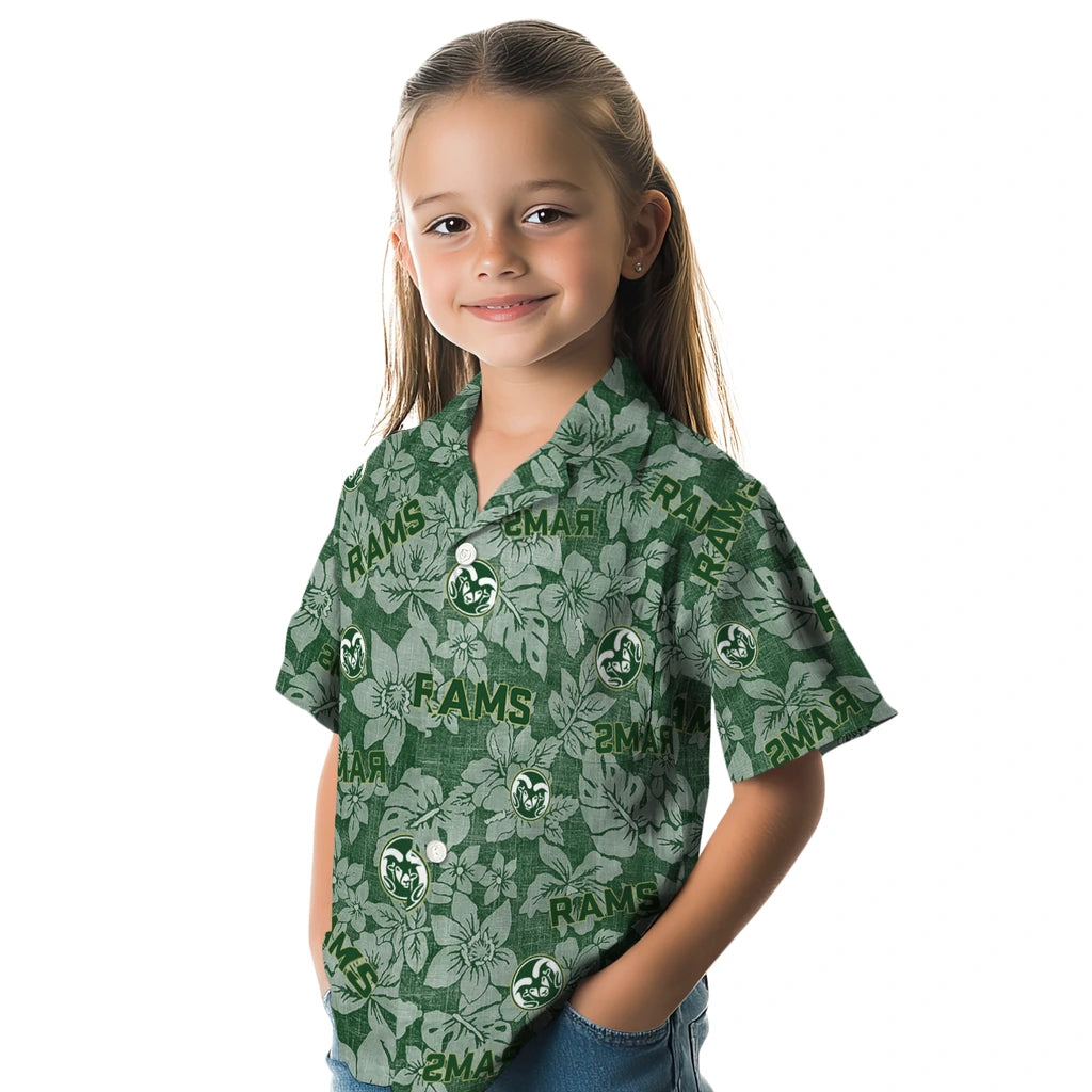 Colorado State Rams Hawaiian Shirt - Hibiscus Oasis | Moonbestprint