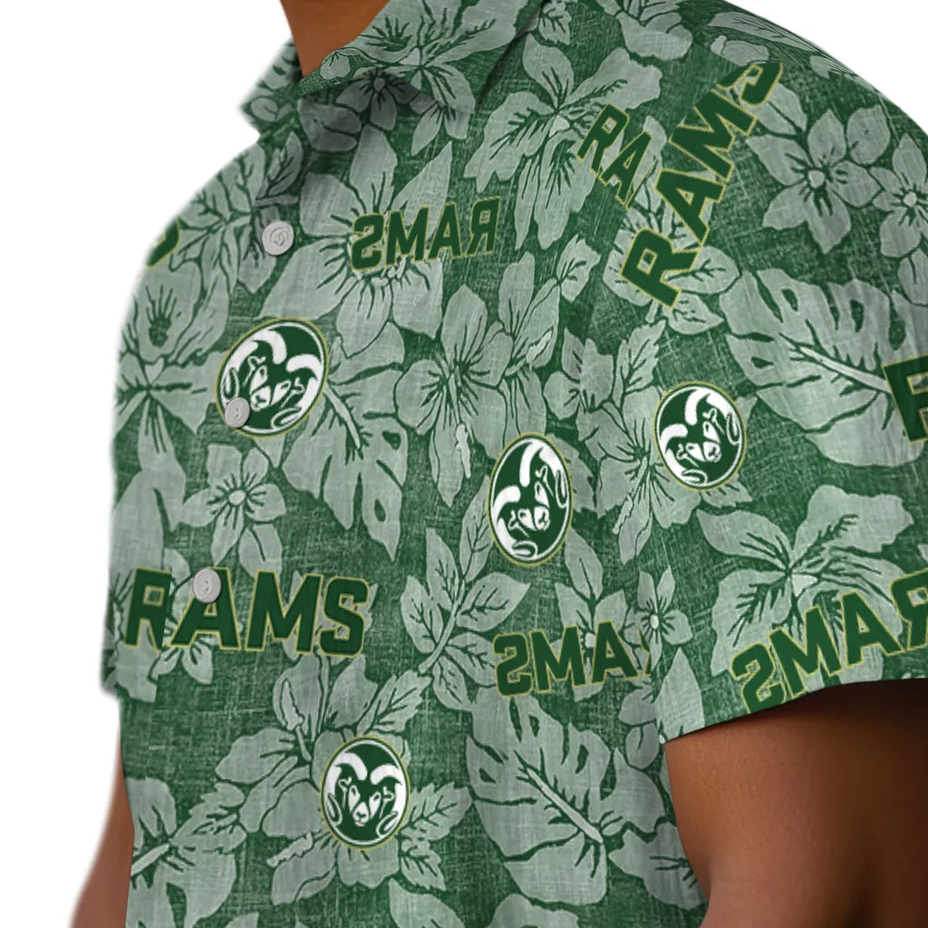 Colorado State Rams Hawaiian Shirt - Hibiscus Oasis | Moonbestprint