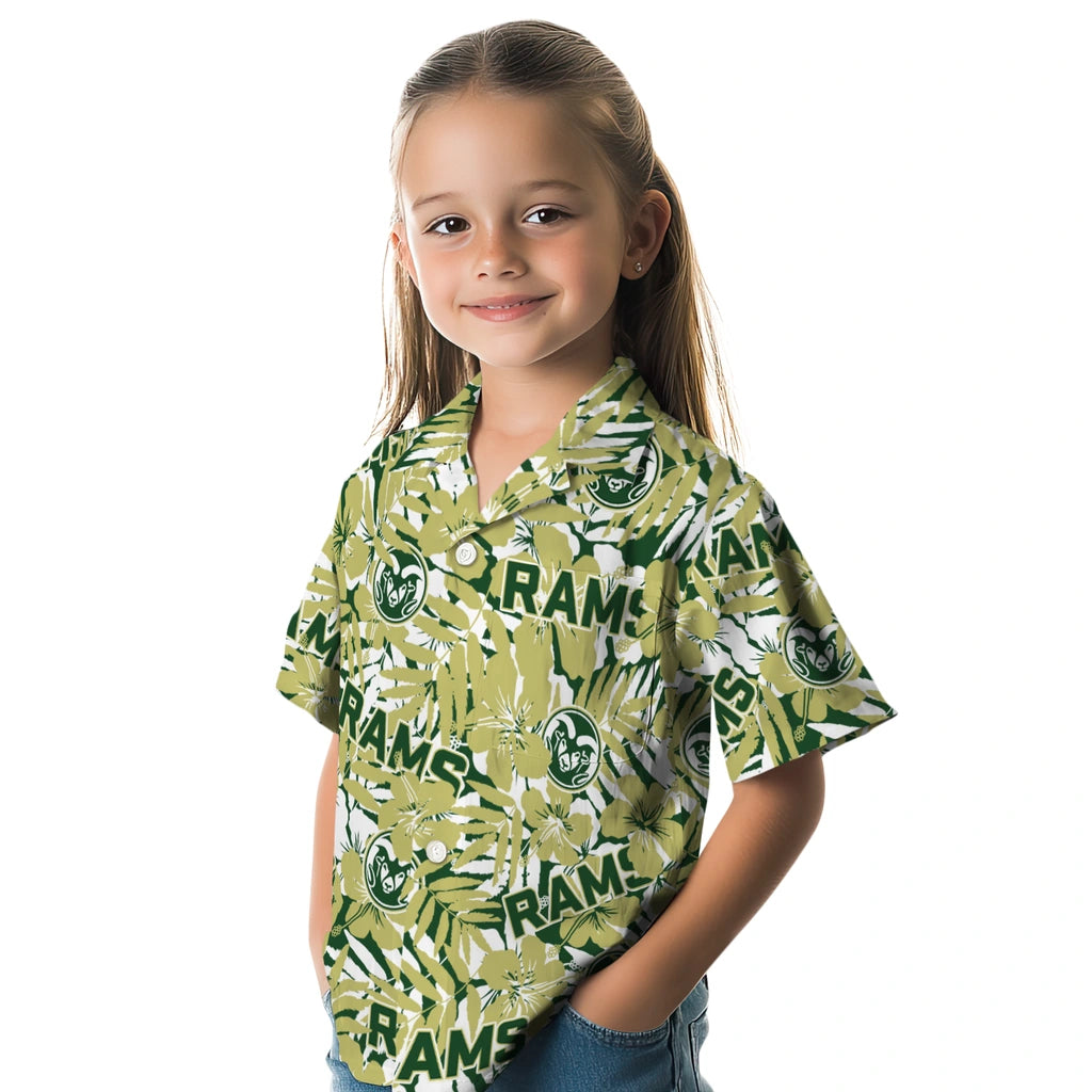 Colorado State Rams Hawaiian Shirt - Hibiscus Overlay | Moonbestprint