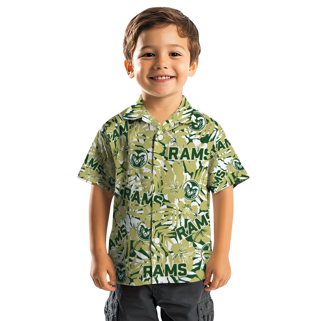 Colorado State Rams Hawaiian Shirt - Hibiscus Overlay | Moonbestprint