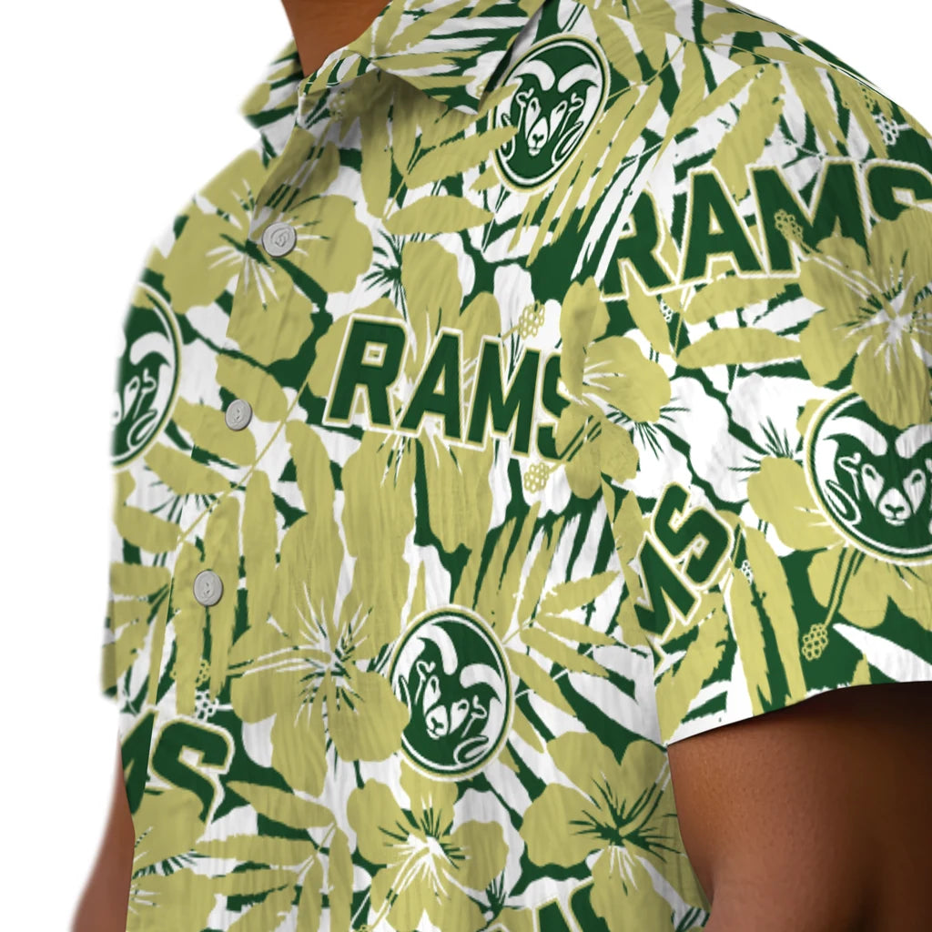Colorado State Rams Hawaiian Shirt - Hibiscus Overlay | Moonbestprint