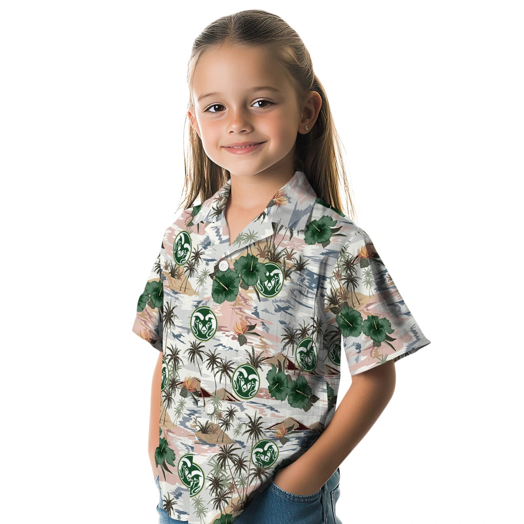 Colorado State Rams Hawaiian Shirt - Hibiscus Seaside | Moonbestprint