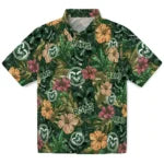 Colorado State Rams Hawaiian Shirt - Hibiscus Tiki Jungle | Moonbestprint