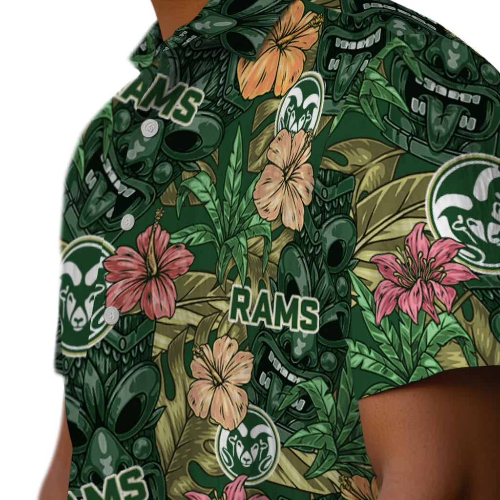 Colorado State Rams Hawaiian Shirt - Hibiscus Tiki Jungle | Moonbestprint