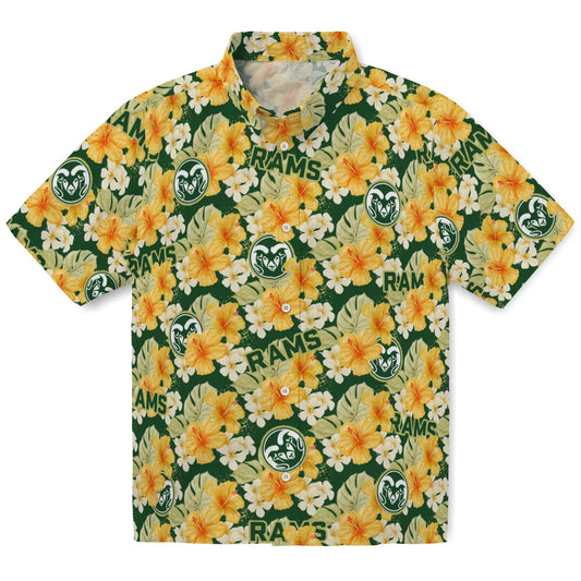Colorado State Rams Hawaiian Shirt - Hibiscus Tropics | Moonbestprint