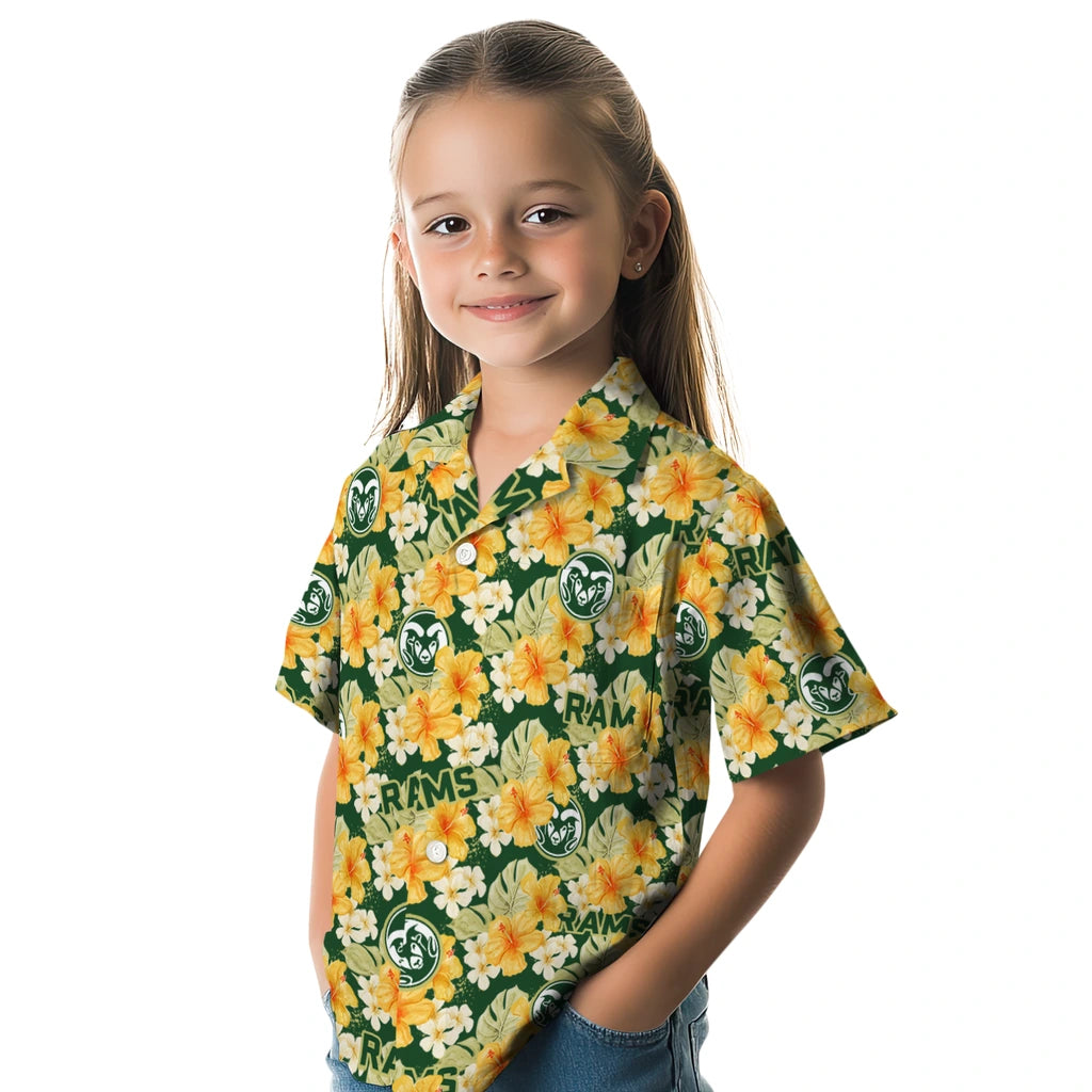 Colorado State Rams Hawaiian Shirt - Hibiscus Tropics | Moonbestprint