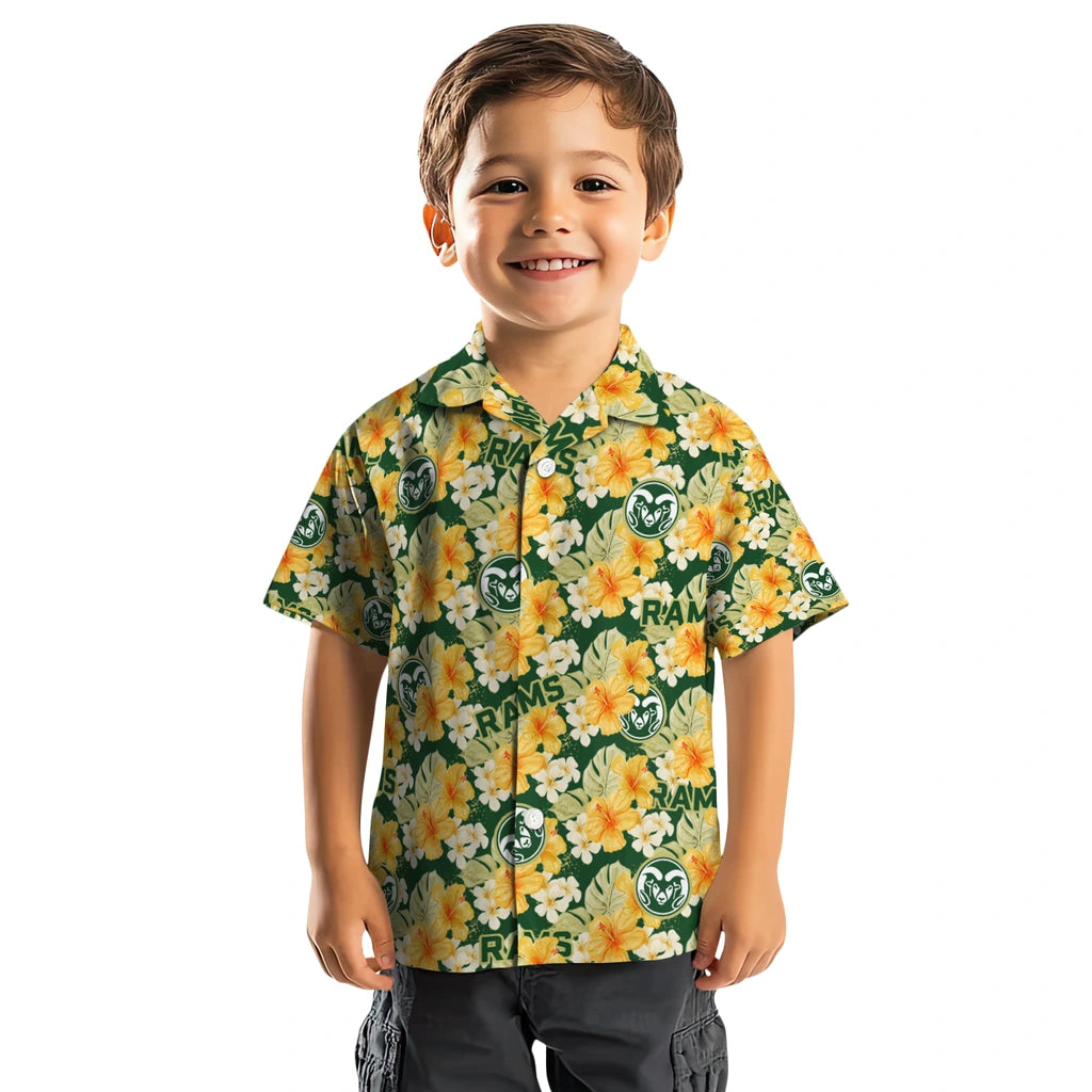 Colorado State Rams Hawaiian Shirt - Hibiscus Tropics | Moonbestprint