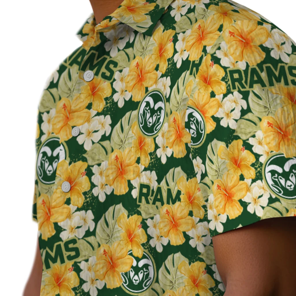 Colorado State Rams Hawaiian Shirt - Hibiscus Tropics | Moonbestprint