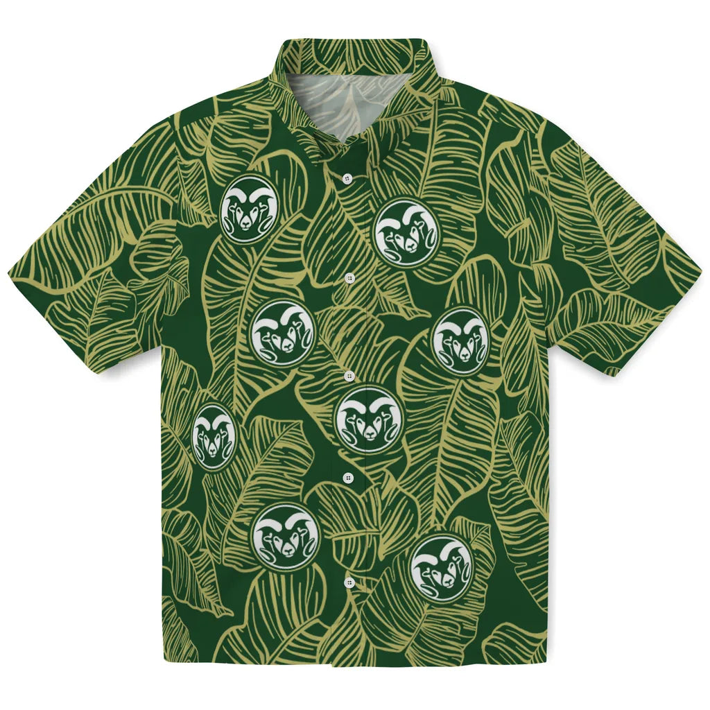 Colorado State Rams Hawaiian Shirt - Leaf Outline | Moonbestprint