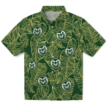 Colorado State Rams Hawaiian Shirt - Leaf Outline | Moonbestprint
