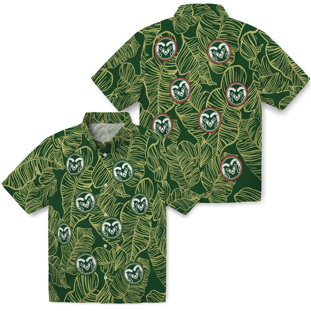 Colorado State Rams Hawaiian Shirt - Leaf Outline | Moonbestprint