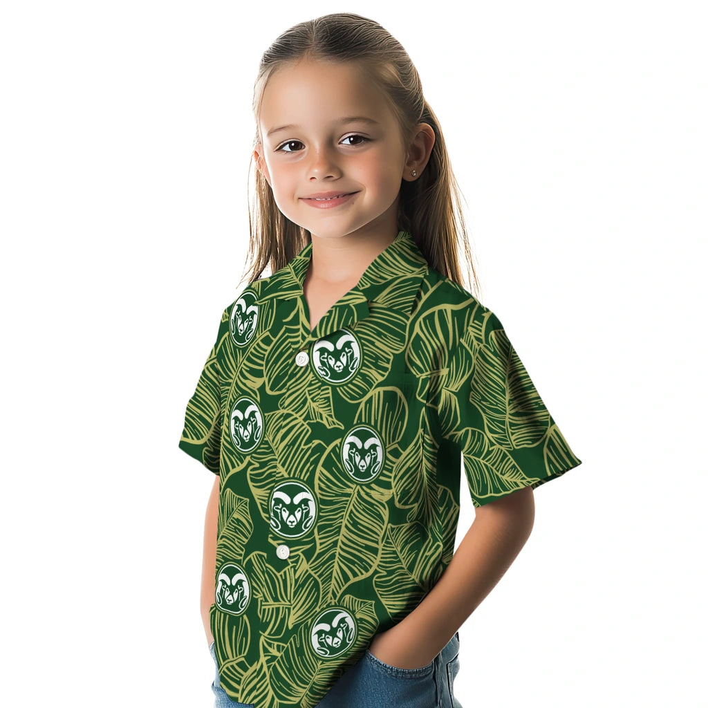 Colorado State Rams Hawaiian Shirt - Leaf Outline | Moonbestprint