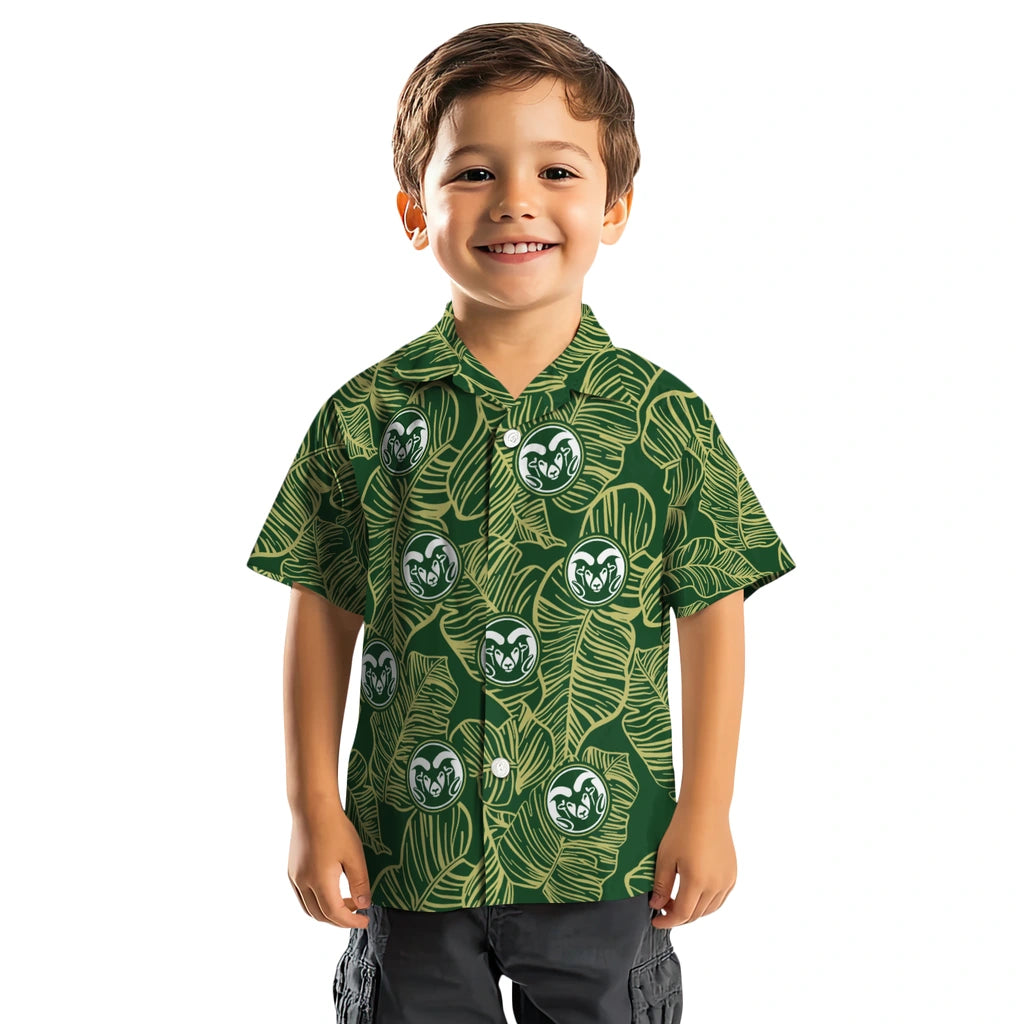 Colorado State Rams Hawaiian Shirt - Leaf Outline | Moonbestprint