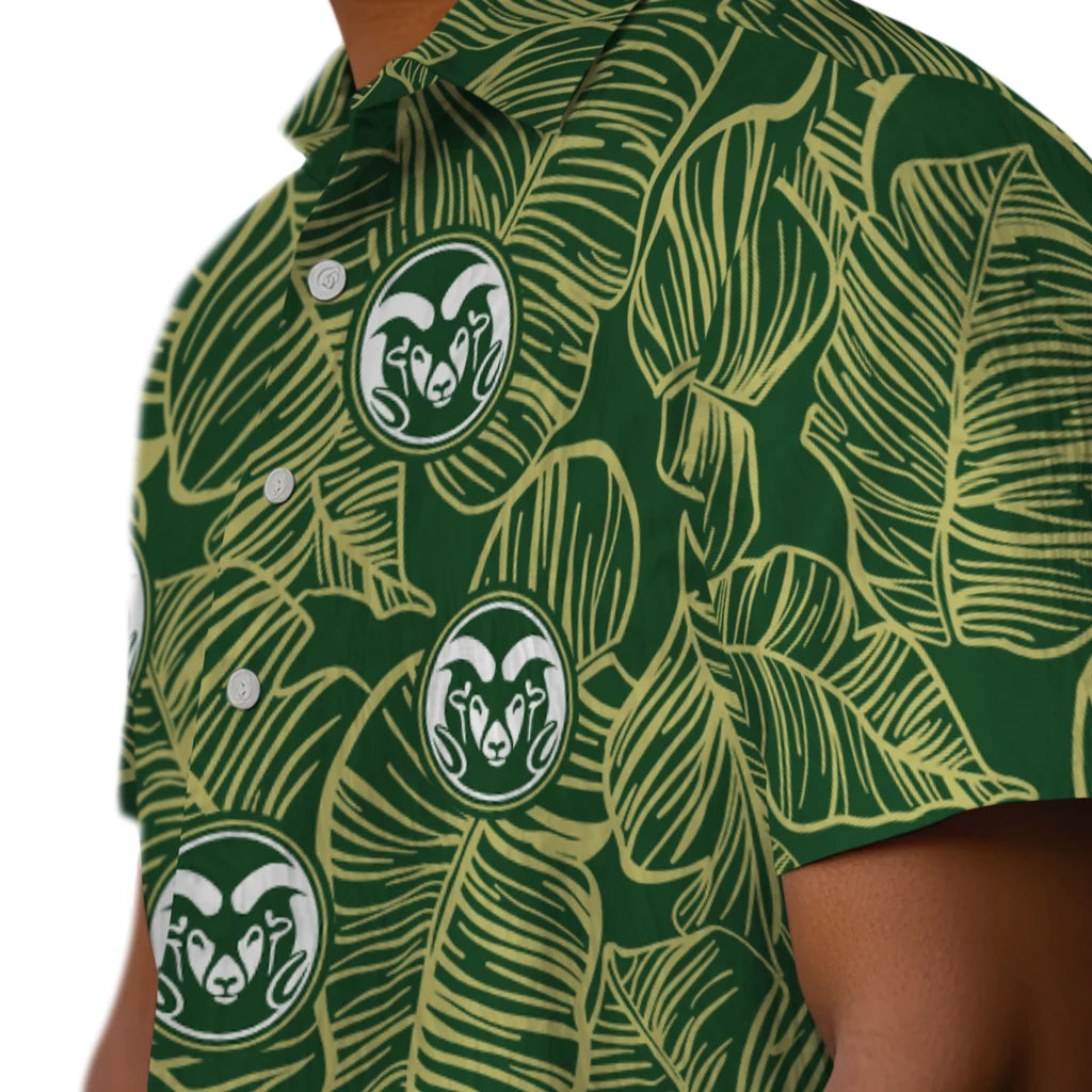 Colorado State Rams Hawaiian Shirt - Leaf Outline | Moonbestprint