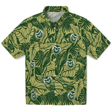 Colorado State Rams Hawaiian Shirt - Monstera Layer | Moonbestprint