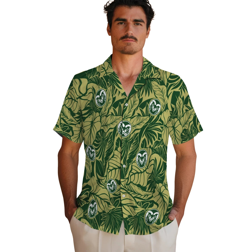Colorado State Rams Hawaiian Shirt - Monstera Layer | Moonbestprint
