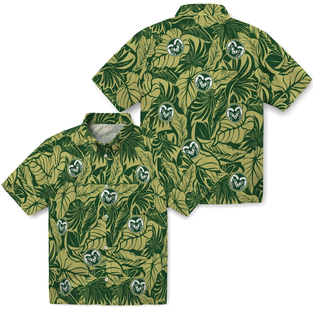 Colorado State Rams Hawaiian Shirt - Monstera Layer | Moonbestprint