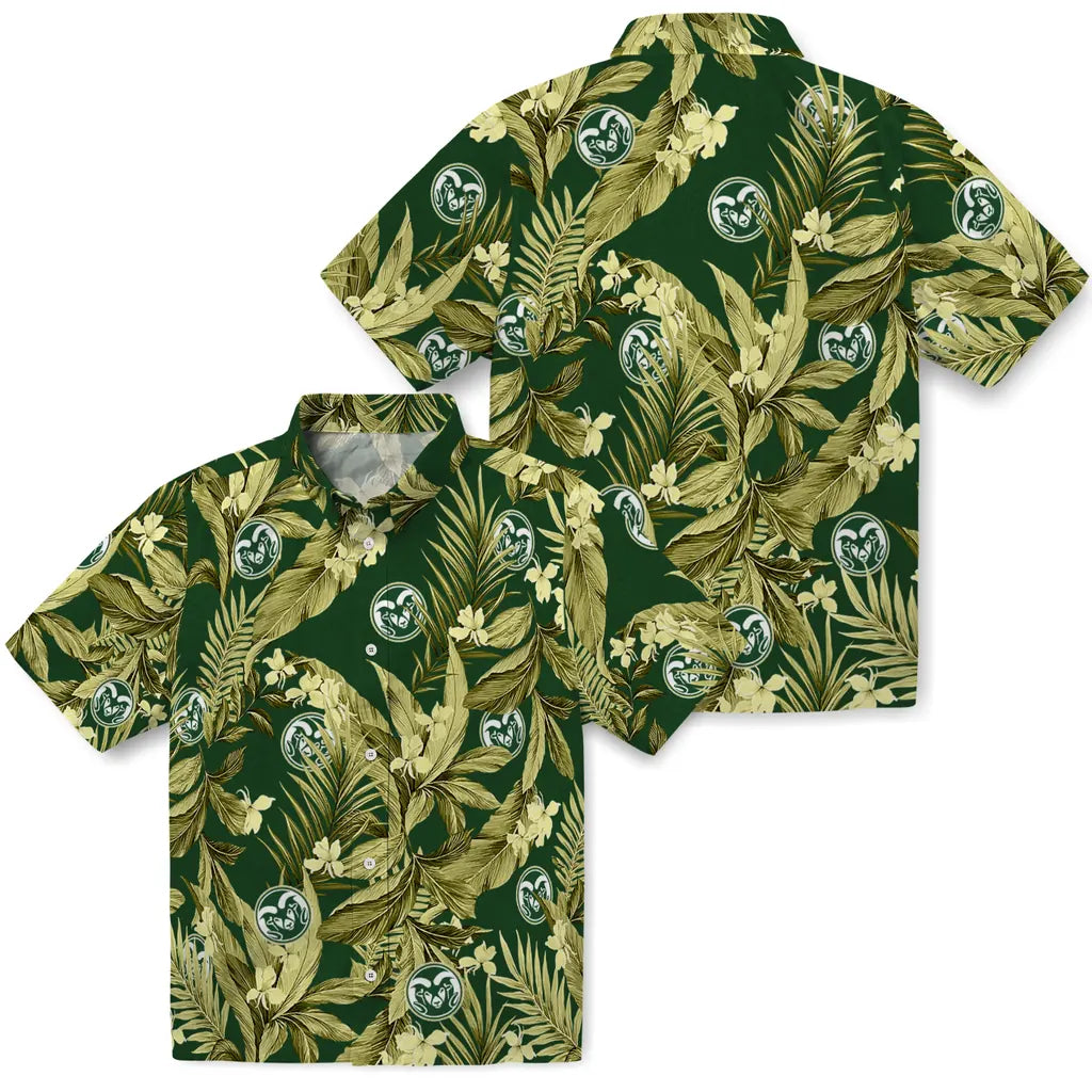 Colorado State Rams Hawaiian Shirt - Palm Leaves | Moonbestprint